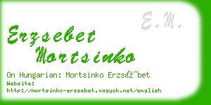 erzsebet mortsinko business card